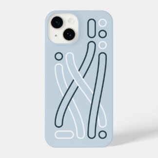 Funda Para iPhone 14 Blau monochrom Linienmuster iPhone Hülle