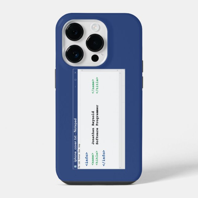 Funda Para iPhone Bloc de Notas Programador Formato de Programador C (Reverso )