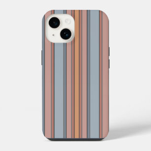 Funda Para iPhone 14 Bloque de color gris rosa azul Rayas verticales