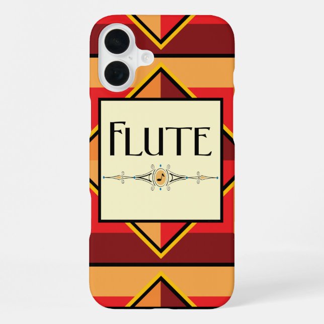 Funda Para iPhone Bloque decorativo de flauta (Reverso )