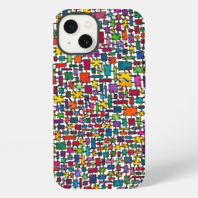 Funda Para iPhone Bloques Coloridos Conectados (Reverso )