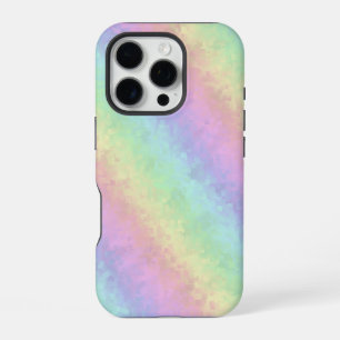 Funda Para iPhone 16 Pro Bloques de colores pasteles arte arcoiris en 3D