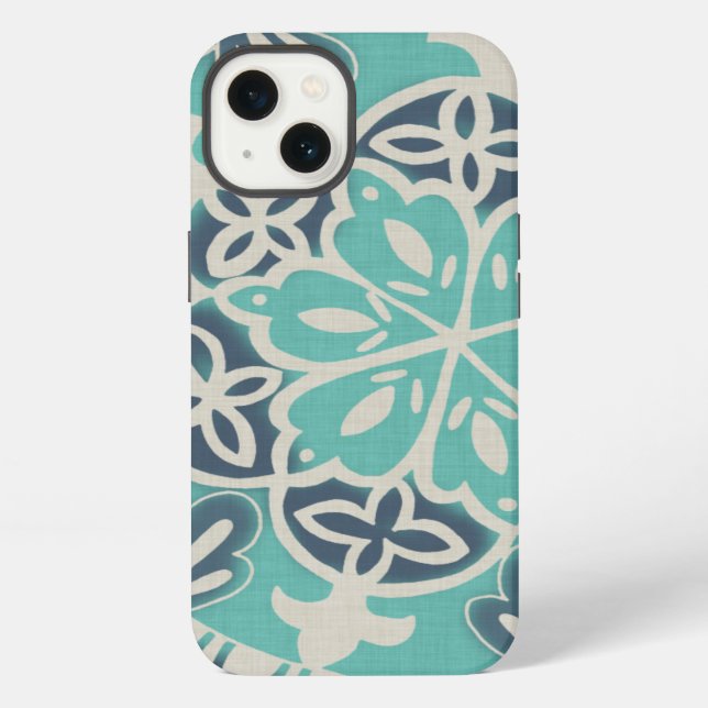 Funda Para iPhone Blue Batik Tile I (Reverso )