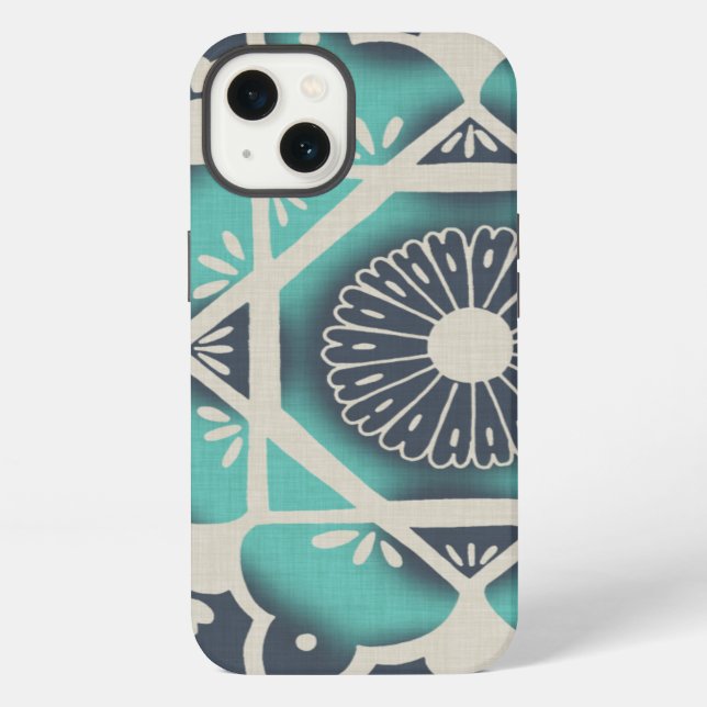 Funda Para iPhone Blue Batik Tile II (Reverso )