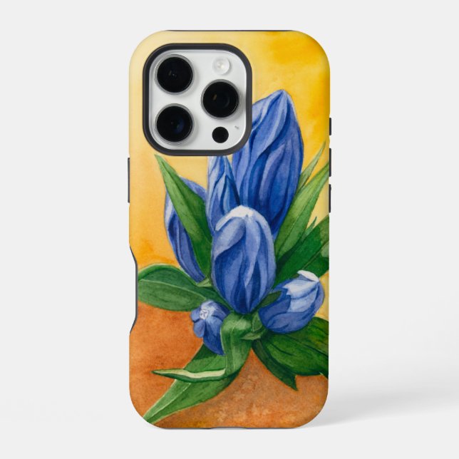 Funda Para iPhone Blue Bloom iPhone 16 Pro Funda - Arte Botánico (Reverso )