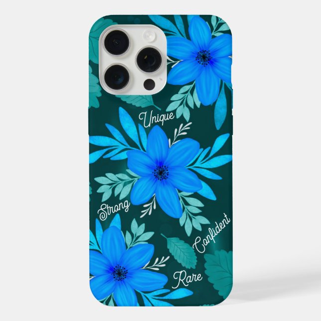 Funda para iPhone Blue Blossom Strength (Reverso )