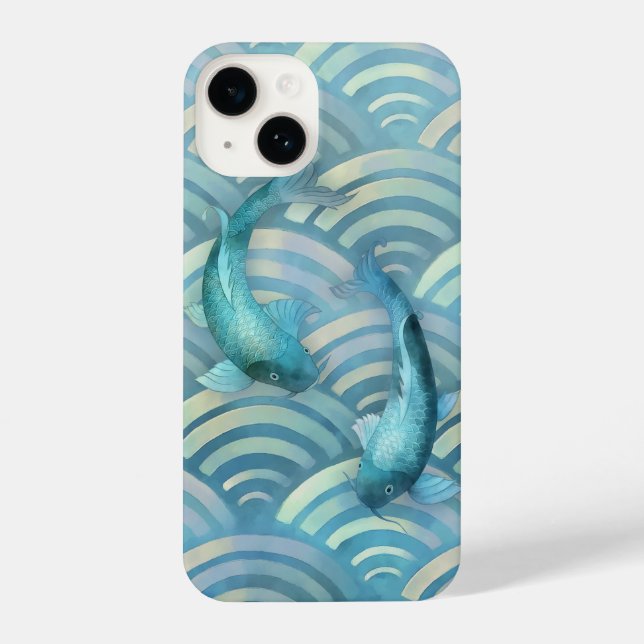 Funda Para iPhone Blue Carp Koi Fish (Reverso )