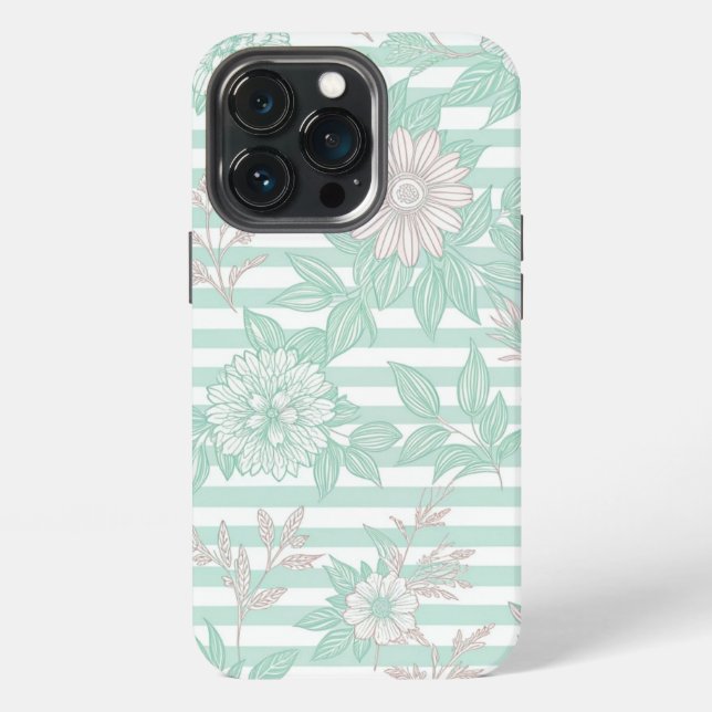 Funda Para iPhone Blue Floral Minimalist (Reverso )