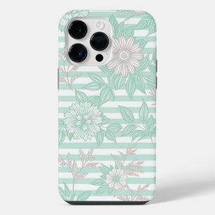 Funda Para iPhone 14 Pro Max Blue Floral Minimalist