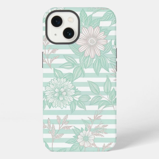Funda Para iPhone Blue Floral Minimalist (Reverso )