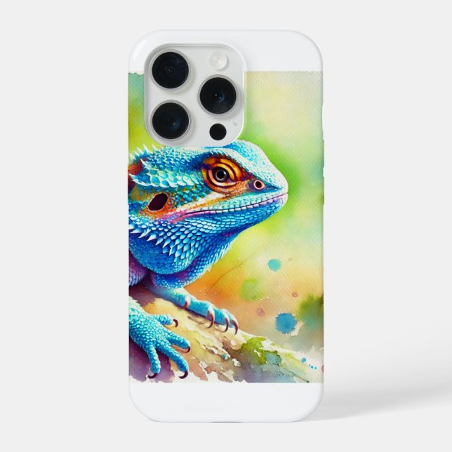 Funda Para iPhone Blue headed agama 060924AREF125 - Watercolor (Reverso )