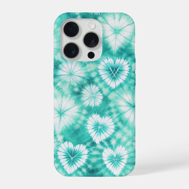 Funda Para iPhone Blue Hearts Tie Dye (Reverso )