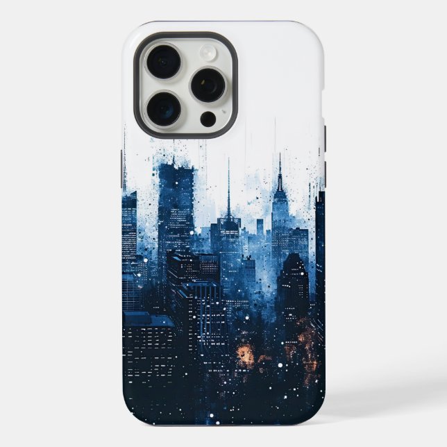 Funda Para iPhone Blue Modern Cityscape (Reverso )