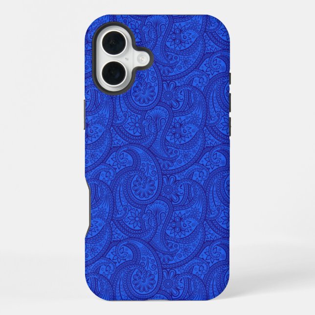 Funda Para iPhone Blue Paisley (Reverso )