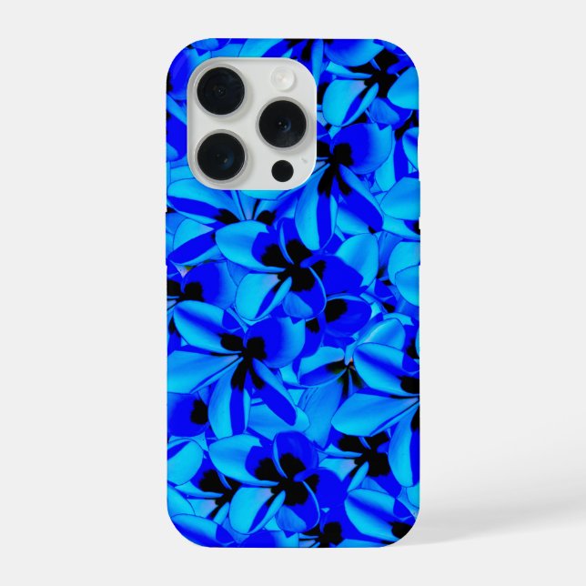 Funda Para iPhone Blue Tropical Frangipani Flowers, Drinking Glass (Reverso )