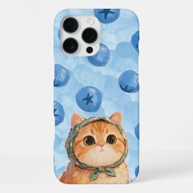 Funda Para iPhone Blueberry Cute Cat Phone Case Kawaii Kitten  (Reverso )