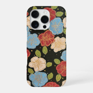 Funda Para iPhone 16 Pro Blues y rosa y oro floral iPhone 16 Pro Funda