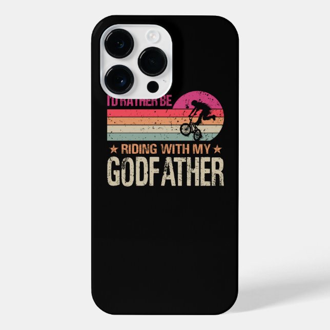Funda Para iPhone BMX Preferiría Estar En Viaje Con Mi Padrino Vinta (Reverso)