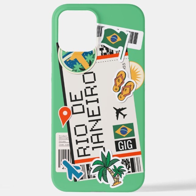 Funda Para iPhone BOARDING PASS RIO DE JANEIRO BRASIL iPhone CASE (Reverso )