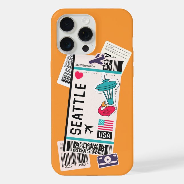 FUNDA PARA iPhone BOARDING PASS SEATTLE USA (Reverso )