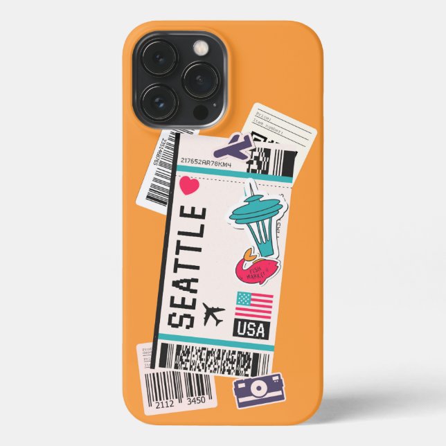 FUNDA PARA iPhone BOARDING PASS SEATTLE USA (Reverso )