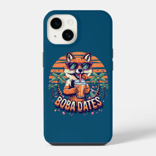 Funda Para iPhone 14 Boba Dates Trendy Guay Fox Drinking Boba Tea