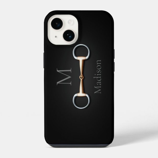 Funda Para iPhone Bocado de Snaffle con Monograma para Equitación (Reverso )
