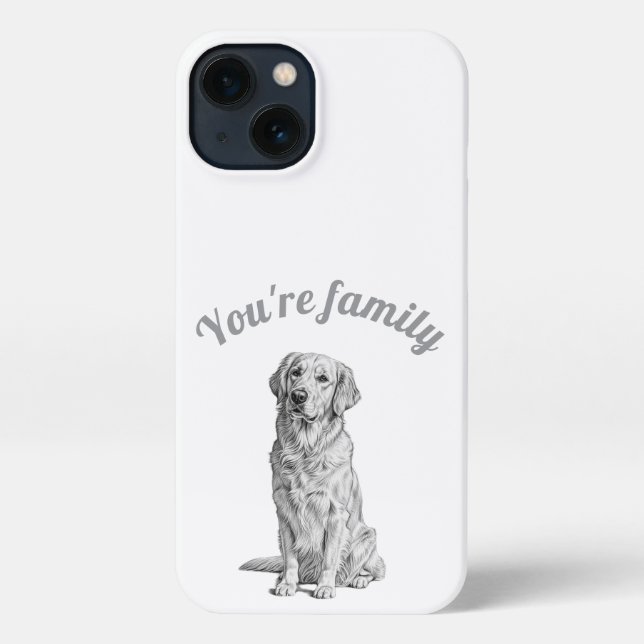 Funda Para iPhone Boceto de Perro Gris Plomo a Carbón (Reverso )