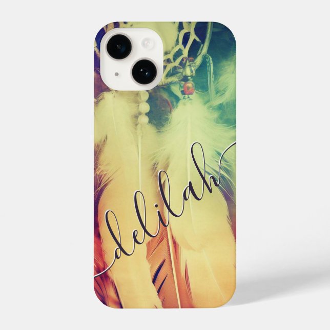 Funda Para iPhone Boho Bohemian Dreamcatcher Feathers Retro Stunning (Reverso )