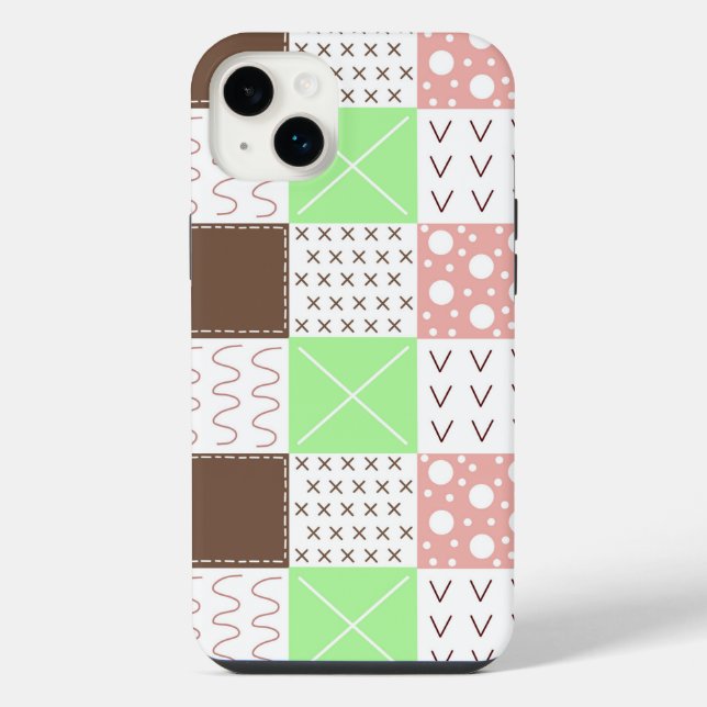 Funda Para iPhone Boho Brown, Burgundy, Green y Mauve Whimsical Sp (Reverso)