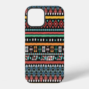 Funda Para iPhone 12 Boho étnico: Impresión de píxeles geométricos