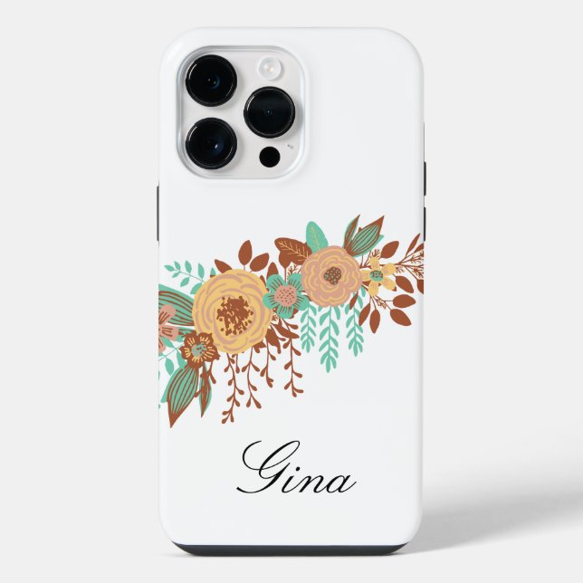 Funda Para iPhone Boho Floral Moderno (Reverso )