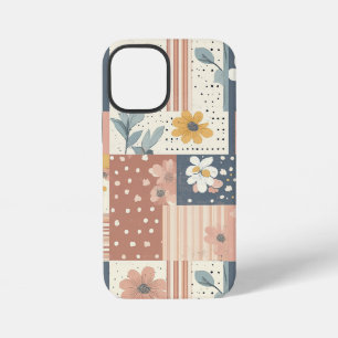 Funda Para iPhone 12 Mini Boho Floral Patchwork en Terracota y Salvia