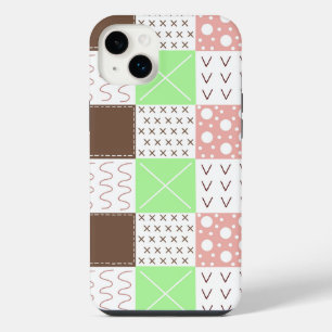 Funda Para iPhone 14 Plus Boho marrón, burgundy, verde y mauve caprichoso Sp