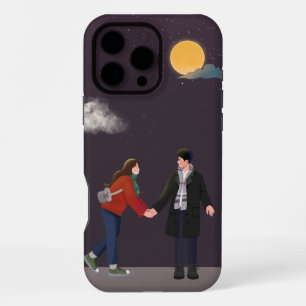 Funda Para iPhone 16 Pro Max Boho Morado Oscuro Colorido Ilustrativo Pareja 