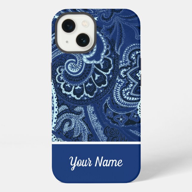 Funda Para iPhone Boho Navy Blue Bandanna (Reverso )
