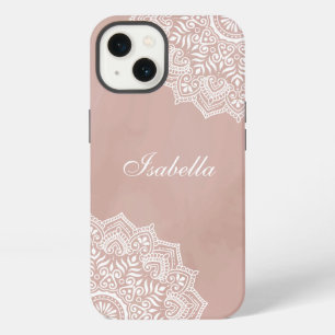 Boho Rosa Polvorienta Mandala Nombre Personalizado