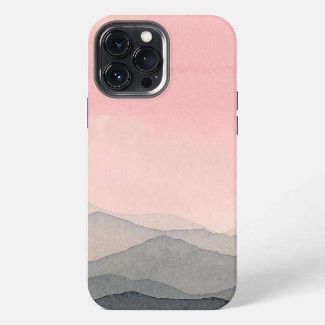 Funda Para iPhone Boho Watercolor Mountain Sunset (Reverso )
