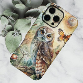 Funda Para iPhone 16 Pro Max Boho Woodland Owl