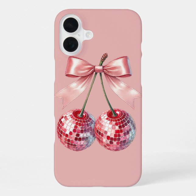 Funda Para iPhone Bola de discoteca rosa   (Reverso )