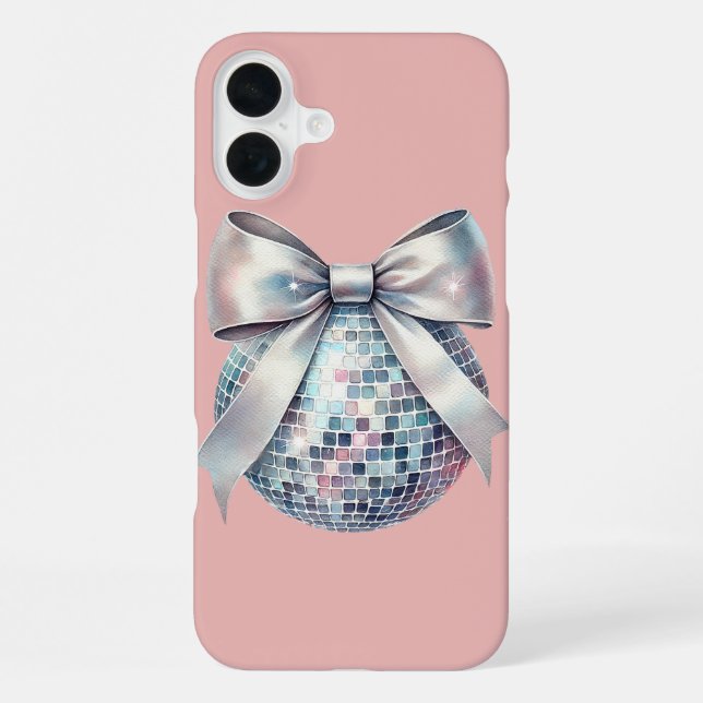 Funda Para iPhone Bola de discoteca rosa  (Reverso )