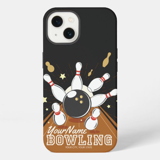 Funda Para iPhone Bolas de bolas de Bowler personalizadas (Reverso )