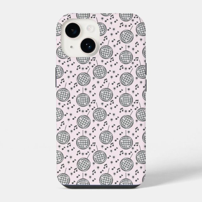 Funda Para iPhone Bolas de Disco y Notas Musicales (Reverso )