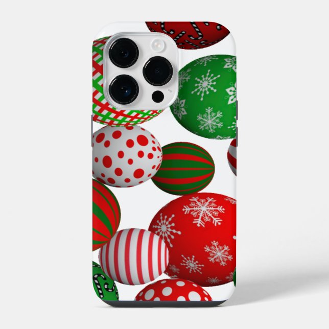 Funda Para iPhone Bolas de Navidad en 3D (Reverso )