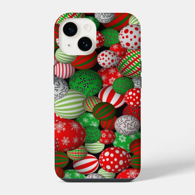 Funda Para iPhone Bolas de Navidades 3D (Reverso )