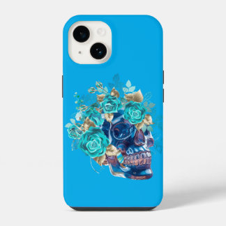 Funda Para iPhone 14 Bolso Tote Requiem Flor Azul – Arte Floral Elegant