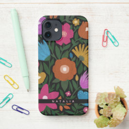 Funda Para iPhone 12 Bonito Florals con pintura | Nombre