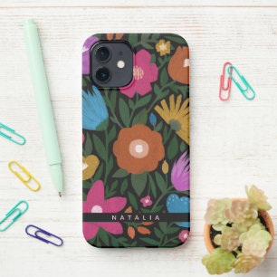 Funda Para iPhone 12 Bonito Florals con pintura   Nombre