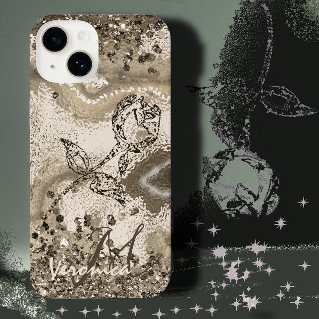 Funda Para iPhone Bonito Girly Elegant (Mocha Marble Phone case)