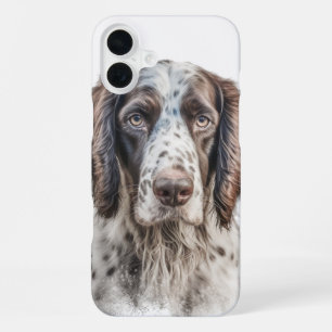FUNDA PARA iPhone 16 PLUS BONITO PERRO MARRÓN Y BLANCO